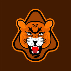 Tiger logo design with brown background