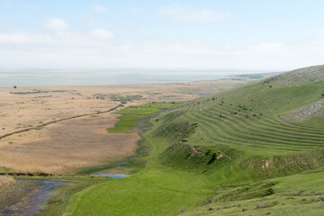 Beautiful panorama from Enisala Medieval Fortress, Romania