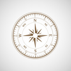 Compass wind rose. Retro template. Vector illustration.