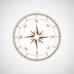 Compass wind rose. Retro template. Vector illustration.