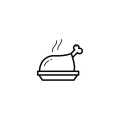 chicken roast icon vector illustration