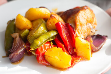 roasted chicken with vegetables