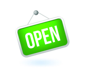 Realistic Cute Open Notice Icon on White Background . Isolated Vector Illustration 