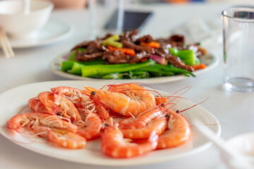 shrimps on a plate