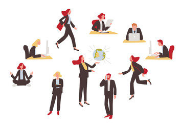 Group young confident people standing up straight together.