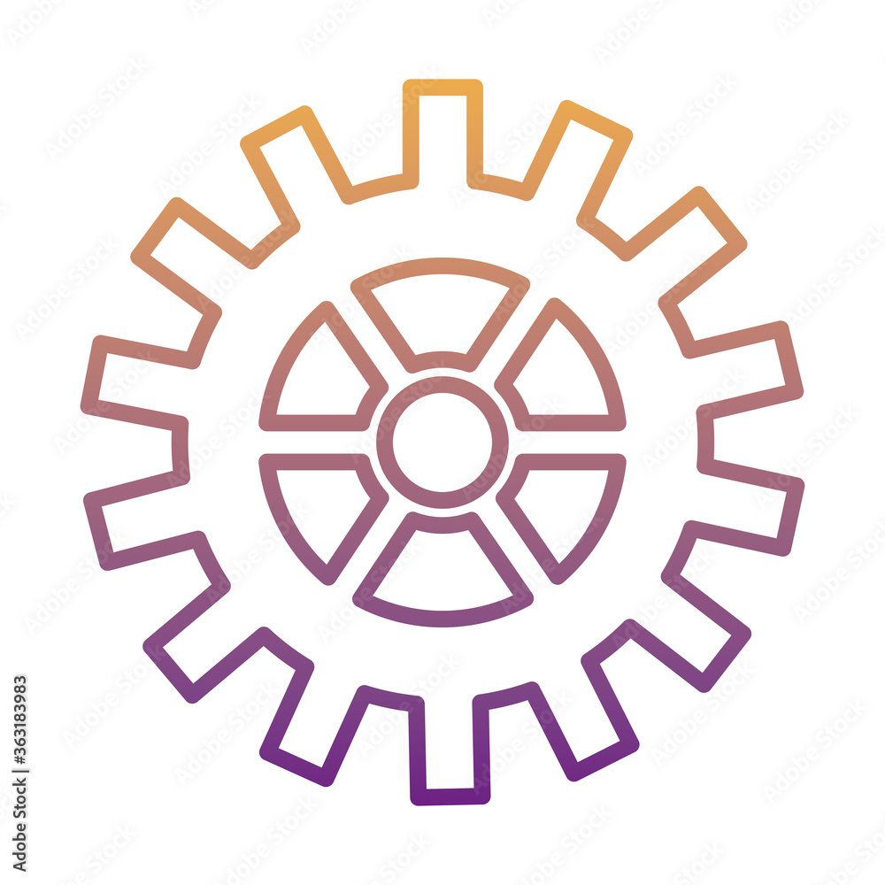 Poster gear machine work gradient line style icon