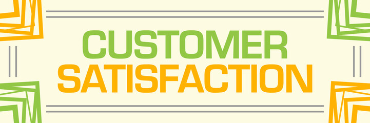 Customer Satisfaction Green Orange Random Borders Horizontal 