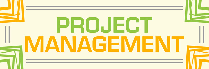 Project Management Green Orange Random Borders Horizontal 