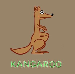 Kangaroo illustration isolated . Australian animal portrait. Vector illustration