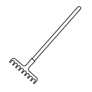 garden rake tool icon- vector illustration