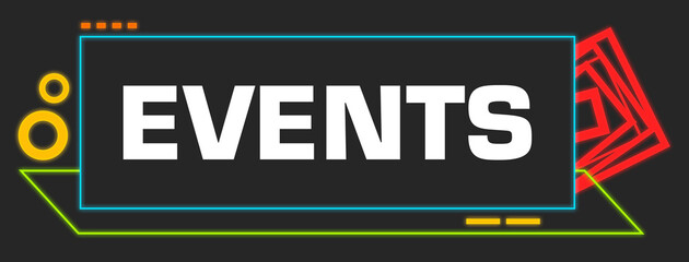 Events Dark Colorful Neon Borders Squares 