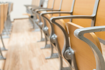 Lecture hall. Empty chairs.
