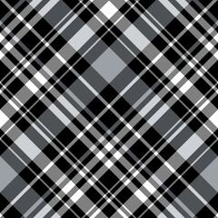 Seamless pattern in simple gray, black and white colors for plaid, fabric, textile, clothes, tablecloth and other things. Vector image. 2