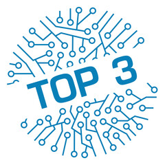 Top Three Circuit Elements Circular Blue Text Badge Style 