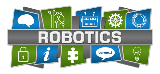 Robotics Green Blue Squares Technology Top Bottom 