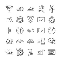 bundle of runners and tracks set icons