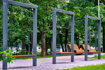 swing in a city park. general plan