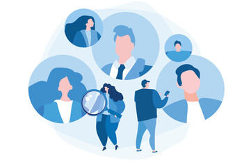 New team members. Vector illustration for web banner, infographics, mobile. 