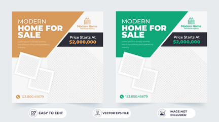 Real Estate Social Media Post and Instagram post template Layout design.