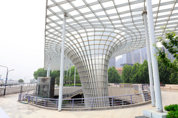 Deformed Metal Frame Structures in Parks, Shanghai, China