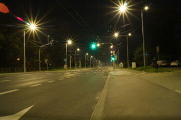 Fototapeta na wymiar Europe. Poland. Lublin. street view at night.