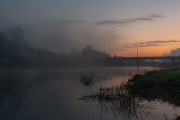 sunrise over the river