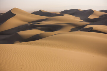 Fototapeta na wymiar Beautiful landscape in the desert dunes of Dasht-e-Kavir in Iran