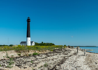 Obraz premium Sightseeing of Saaremaa island in sunny clear day . Sorve lighthouse, Saaremaa island, Estonia
