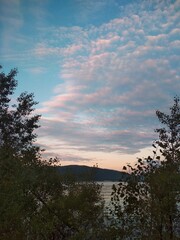 sunset over the river