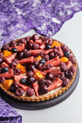 apple pie on a wooden table