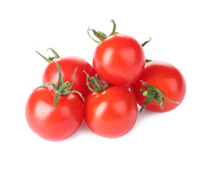 Tasty fresh raw tomatoes isolated on white