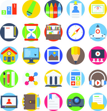 Education Colored Vector Icons 4