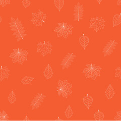 Abstract Autumn LeavesSeamless Pattern Background. Vector Illustration