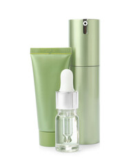 Set of cosmetic products isolated on white