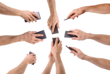 Set of hands with views of the back of phone