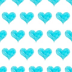 Pattern blue pastel texture heart made of paper isolated on white background, concept Mother's day, Valentine's day, Birthday