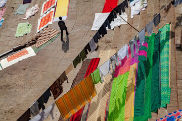 clothes is drying at varanasi.