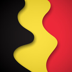 Abstract waving belgium flag. Creative background for belgium holidays postcard design. Business booklet. Paper cut style. Graphic background for poster. Vector illustration of belgian flag. banner