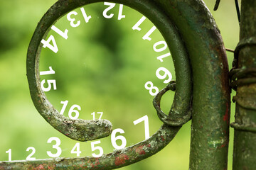 White numbers walk on the old fence, numerology
