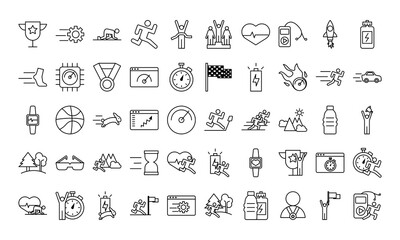 bundle of runners and tracks set icons