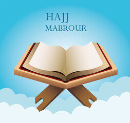 hajj mabrour celebration with koran sacred book