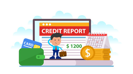 Credit report concept vector illustration.
