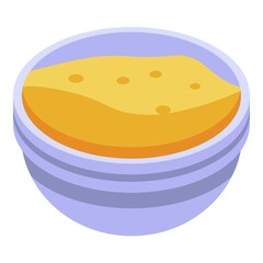 Cereal flakes bowl icon. Isometric of cereal flakes bowl vector icon for web design isolated on white background