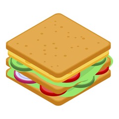School sandwich icon. Isometric of school sandwich vector icon for web design isolated on white background