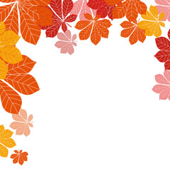 Abstract Autumn Leaves on white Background. Vector Illustration