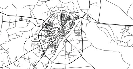 Urban vector city map of Nam Dinh, Vietnam