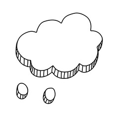 Cloud frame with dots and stripes.