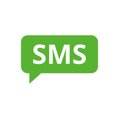 Flat icon SMS message isolated on white background. Vector illustration.