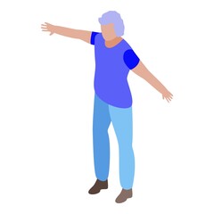 Athletic senior woman icon. Isometric of athletic senior woman vector icon for web design isolated on white background