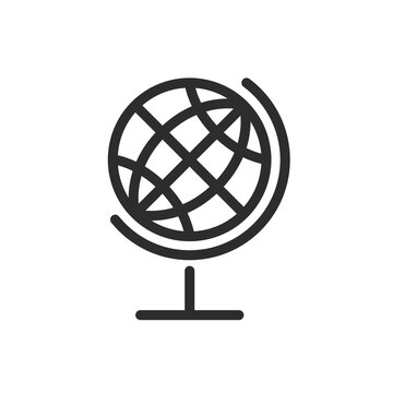 Line icon globe isolated on white background. Vector illustration.